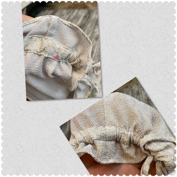 Michael Kors white and gold paisley print top on or off shoulder size xl - Picture 10 of 11